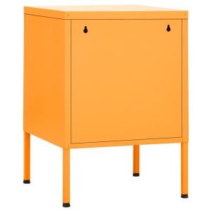 Нощни шкафчета, 2 бр, горчица жълто, 35х35х51 см, стомана