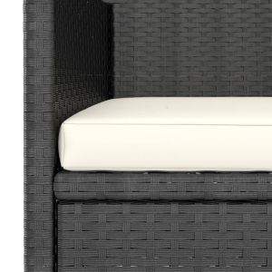 Комплект от 4 части градински стол и табуретка полиратан черен