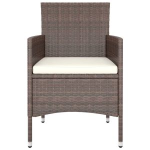 Комплект от 4 части градински стол и табуретка полиратан черен