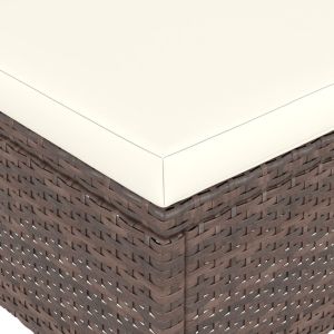 Комплект от 4 части градински стол и табуретка полиратан черен