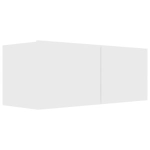 Комплект ТВ шкафове от 7 части, бял, инженерно дърво