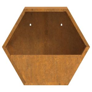Стенни кашпи, 2 бр, ръждиво, кортенова стомана, 30x10x25 см