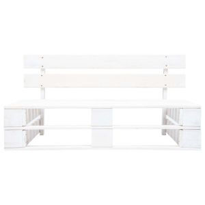 Градинска пейка от палети, дърво, бяла