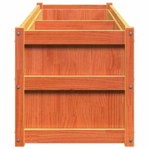 Градински сандък восъчнокафяв 180x50x50 см борово дърво масив