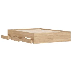 Рамка за легло с чекмедже дъб сонома 120x200 см инженерно дърво