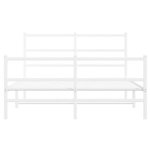 Метална рамка за легло с горна и долна табла, бяла, 140x190 см