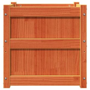 Градински сандък, восъчнокафяв, 50x50x50 см, борово дърво масив