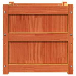 Градински сандък, восъчнокафяв, 50x50x50 см, борово дърво масив