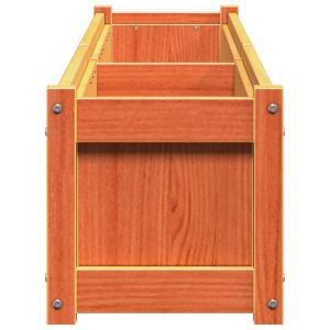 Градински сандък восъчнокафяв 180x31x31 см борово дърво масив