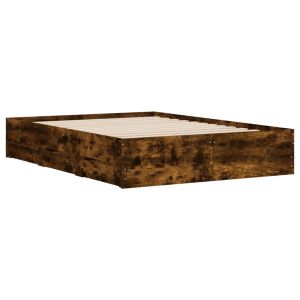 Рамка за легло с чекмедже опушен дъб 120x200 см инженерно дърво
