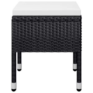 Градински трапезен комплект, 5 части, черен