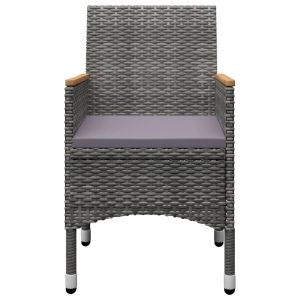 Градински трапезен комплект, 5 части, сив