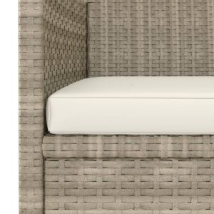 Комплект градински стол и табуретка от 4 части полиратан бежов