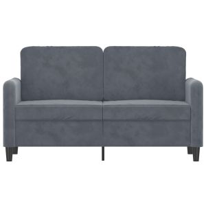 2-местен диван, тъмносив, 120 см, кадифе