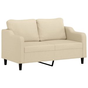 2-местен диван, кремав, 140 см, текстил