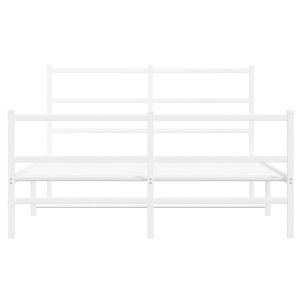 Метална рамка за легло с горна и долна табла, бяла, 135x190 см