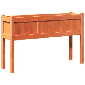 Градински сандъци, 2 бр, с крака, восъчнокафяв, бор масив