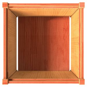 Градински сандък, восъчнокафяв, 60x60x60 см, борово дърво масив