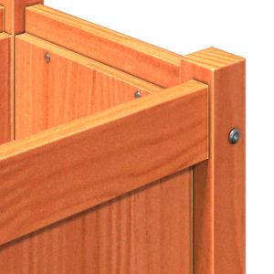 Градинска кашпа с крака, восъчнокафяв, 70x31x70 см, бор масив