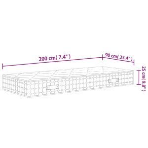 Матрак покет пружини, средна твърдост, 90x200 см