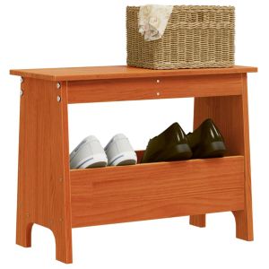 Пейка за антре, восъчнокафяв, 60x28x45 см, борово дърво масив