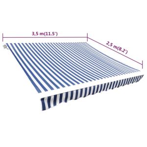 Платно за тента, синьо и бяло, 3,5x2,5 м