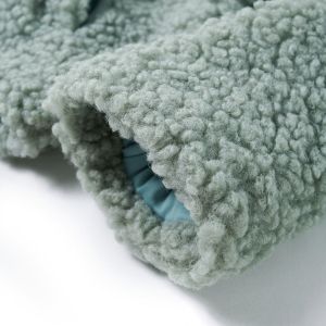 Детско яке с качулка и изкуствен косъм Teddy, мента зелено, 116