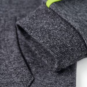 Детски суитшърт с качулка и цип, сив меланж, 104