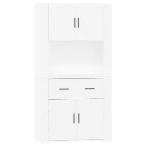 Висок шкаф, бял, инженерно дърво