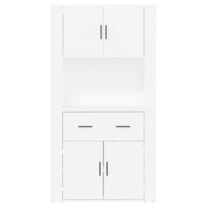 Висок шкаф, бял, инженерно дърво