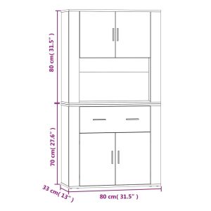 Висок шкаф, бял, инженерно дърво