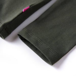 Детска тениска с дълъг ръкав, каки, 140