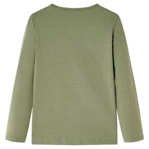 Детска тениска с дълъг ръкав, каки, 140