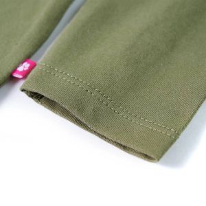 Детска тениска с дълъг ръкав, каки, 140