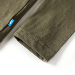 Детска тениска с дълъг ръкав, каки, 116