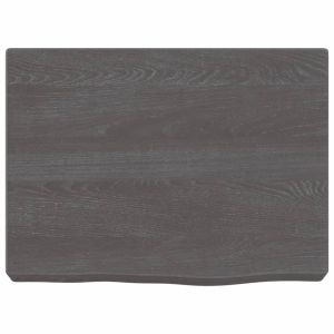 Плот за баня тъмнокафяв 40x30x(2-6) см обработено масивно дърво