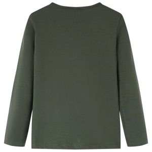 Детска тениска с дълъг ръкав, каки, 104