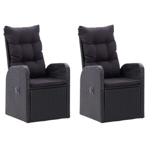 Градински трапезен комплект, 5 части, черен