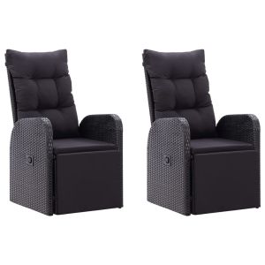 Градински трапезен комплект, 7 части, черен