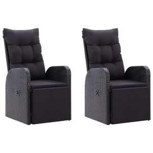 Градински трапезен комплект, 3 части, черен