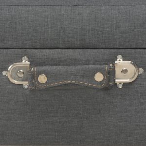 Табуретка за съхранение, 40 см, тъмносива, текстил