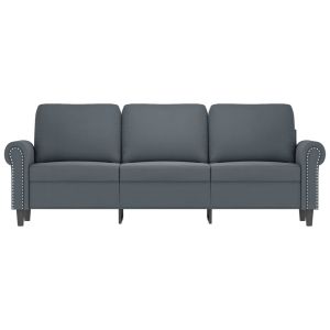 3-местен диван, тъмносив, 180 см, кадифе