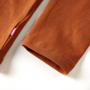 Детска тениска с дълъг ръкав, коняк, 128