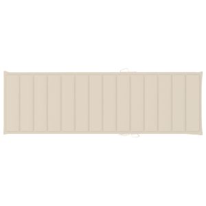 Шезлонг с кремава възглавница, импрегнирана борова дървесина