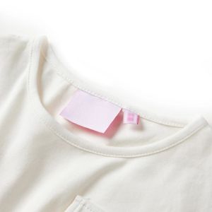 Детска рокля с къс ръкав, екрю, 128