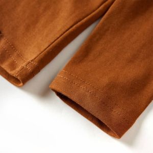 Детска тениска с дълъг ръкав, коняк, 104