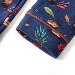 Детска рокля с дълъг ръкав, тъмносиня, 128