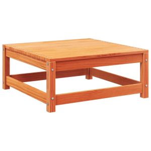 Градинско кресло без подлакътници, с табуретка, восъчнокафяв