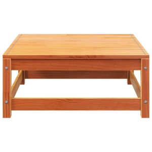 Градинско кресло без подлакътници, с табуретка, восъчнокафяв