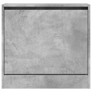 Шкаф за обувки, бетонно сив, 60x21x57 см, инженерно дърво